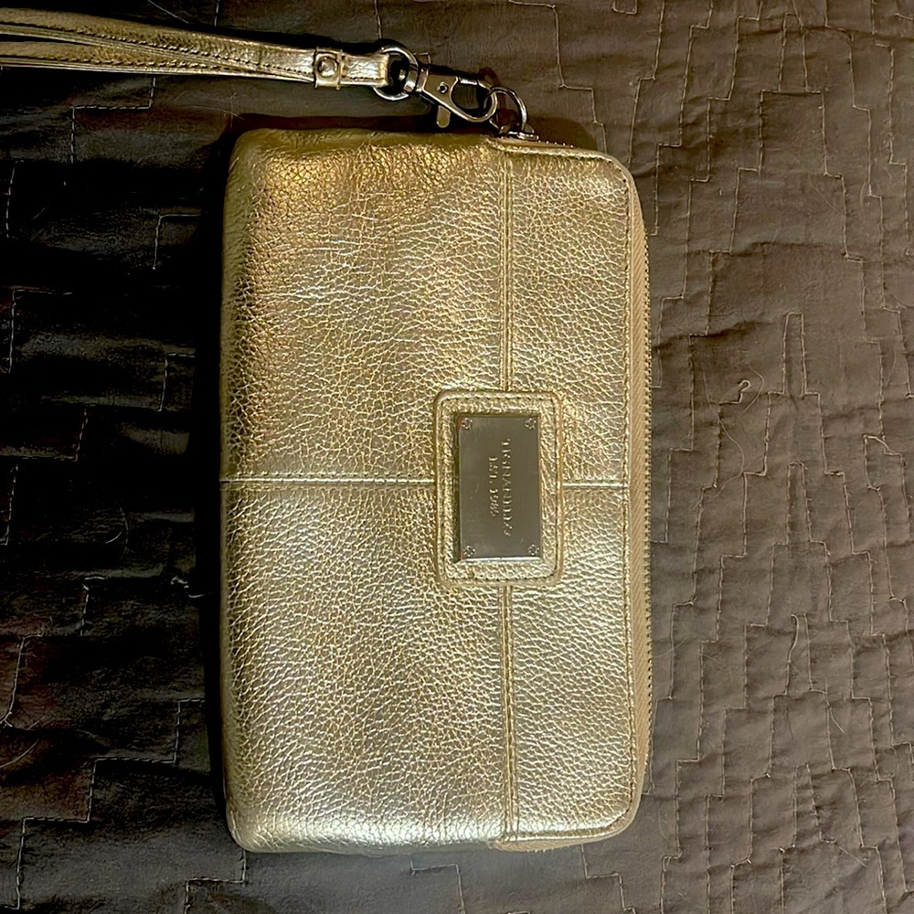 Authentic Tignanello gold wristlet NWOT - never used - pristine condition!